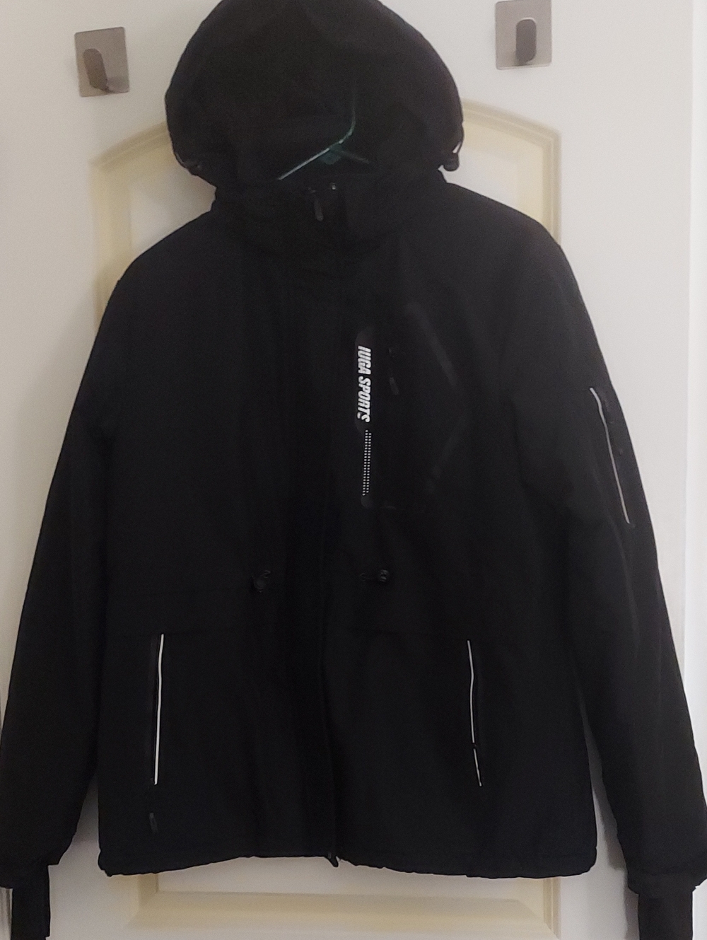 Men's Black Hooded Ski Jacket by Iuga